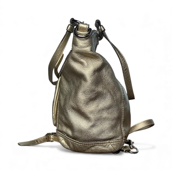 COACH Leah Large Metallic Gold Luxury Leather Satchel - Picture 4 of 12